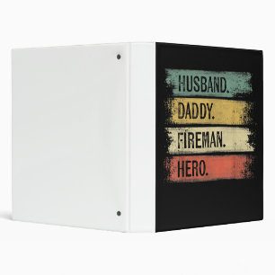 Mens Husband Daddy Fireman Hero Firefighter Binder
