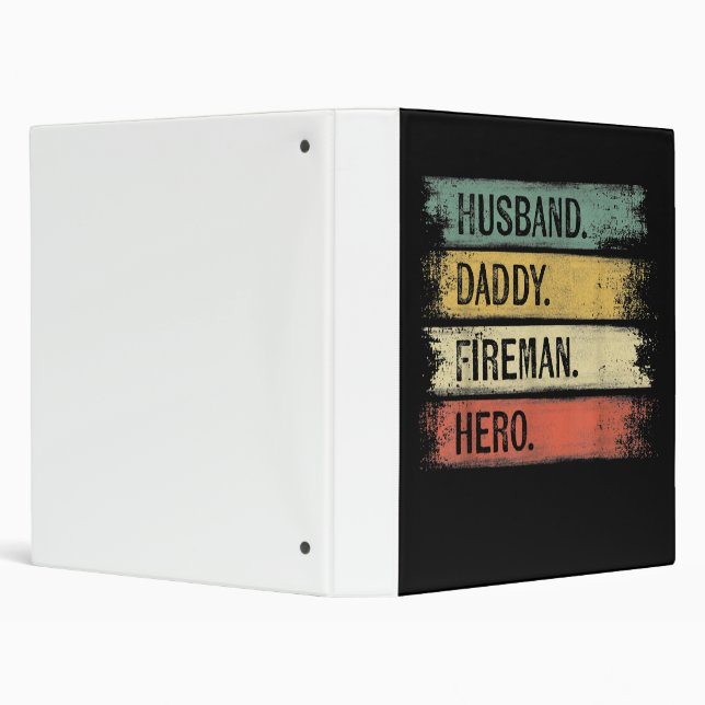 Mens Husband Daddy Fireman Hero Firefighter Binder (Background)