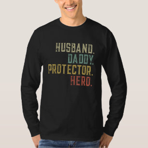 Mens Husband Daddy Protector Hero Fun For Grandfat T-Shirt