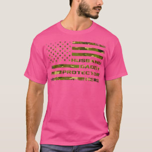 Mens Husband Daddy Protector Hero Funny Fathers Da T-Shirt