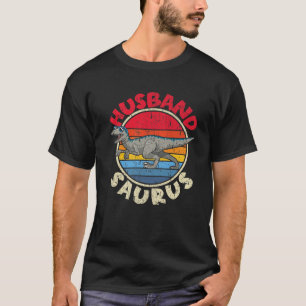 Mens Husband Saurus I Velociraptor I Family Matchi T-Shirt