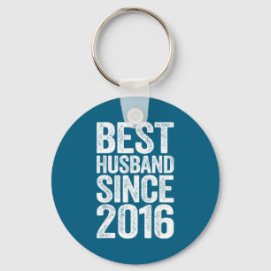Mens Husband Since 2016 Wedding Keychain
