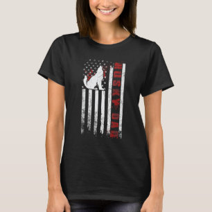 Mens Husky Siberian Husky Dad American Flag Dog T-Shirt