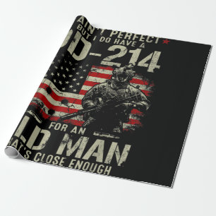 Mens I Ain't Perfect I Do Have A DD-214 Veteran Wrapping Paper