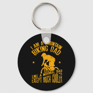 Mens I Am A Mountain Biking Dad Funny Design For C Keychain