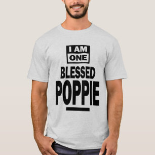 Mens I Am One Blessed Poppie Fathers Day Gift T-Shirt