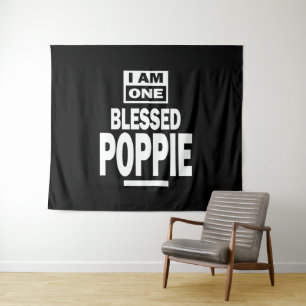 Mens I Am One Blessed Poppie Fathers Day Gift Tapestry