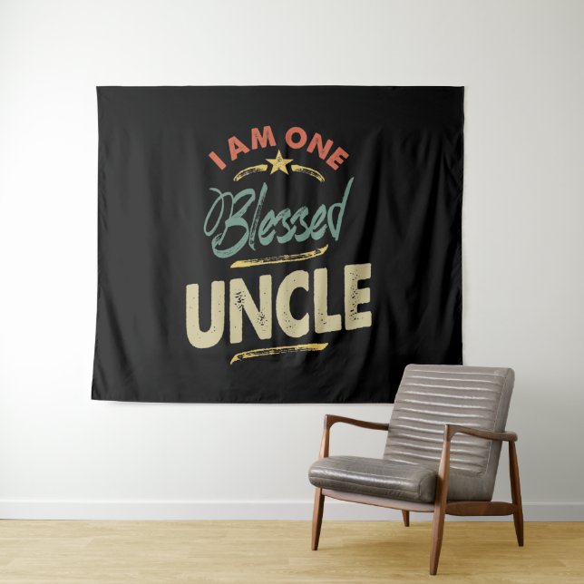 Mens I Am One Blessed Uncle Gift Tapestry (In Situ (Horizontal))