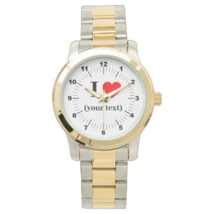 Men's I Heart Oversized Two-Tone Bracelet Watch