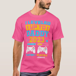 Mens I Levelled Up To Daddy 2023 Soon To Be Dad Fa T-Shirt