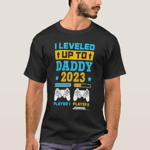 Mens I Levelled Up To Daddy 2023 Soon To Be Dad Fa T-Shirt