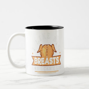 Mens I Like Big Breasts Funny Thanksgiving Turkey Two-Tone Coffee Mug