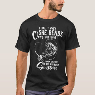 Mens I Like It When She Bends Over Fishing Adult T-Shirt
