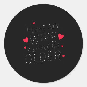 Mens I Like My Wife A Little Bit Older Premium Tri Classic Round Sticker