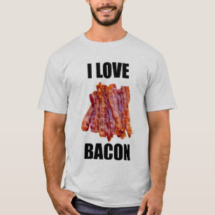 Men's I Love Bacon Grey T Shirt