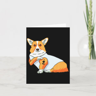 Mens I Love Dad Tattoo Funny Corgi Dog Fathers Da  Card