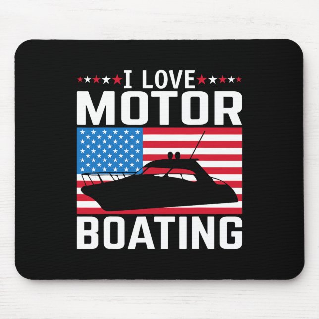 Mens I Love Motor Boating Motorboating Tee Nitro B Mouse Pad (Front)