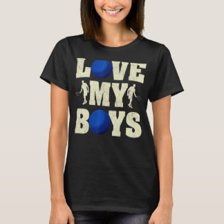 Mens I Love My Boys Racquetball  Fathers Day Racqu T-Shirt