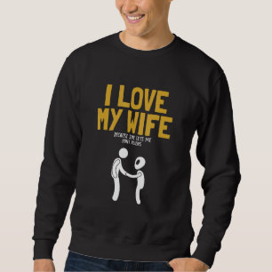 Mens I Love My Wife Hunt Aliens UFO Conspiracy Ali Sweatshirt