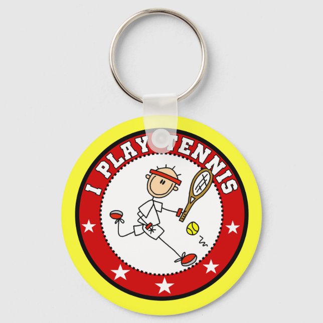 Mens I Play Tennis Tshirts and Gifts Keychain (Front)