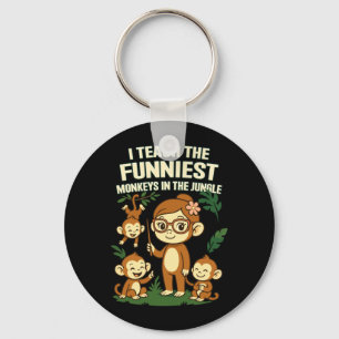 Mens I Teach The Funniest Monkeys Performance Keychain