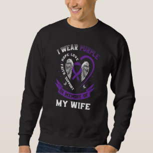 Mens I Wear Purple In Memory Of Wife Epilepsy Awar Sweatshirt