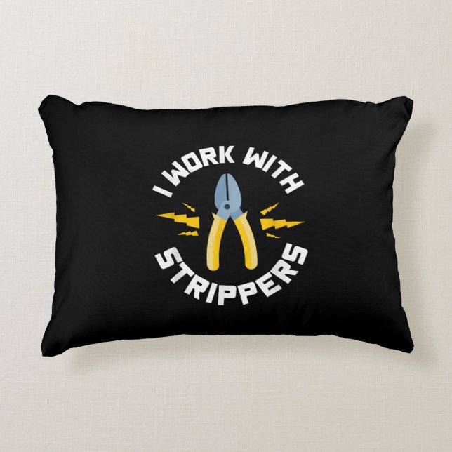 Mens I Work With Electrician Union Accent Pillow (Front)