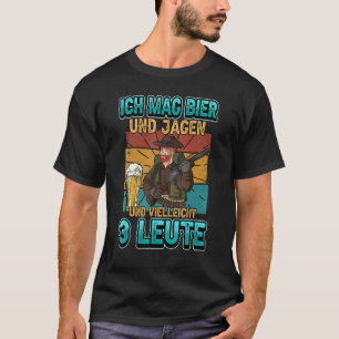 Mens Ich Mag Bier Jagen Jäger Saying Rifle T-Shirt