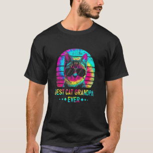 Mens Ie Dye Best Cat Grandpa Ever Cat T-Shirt