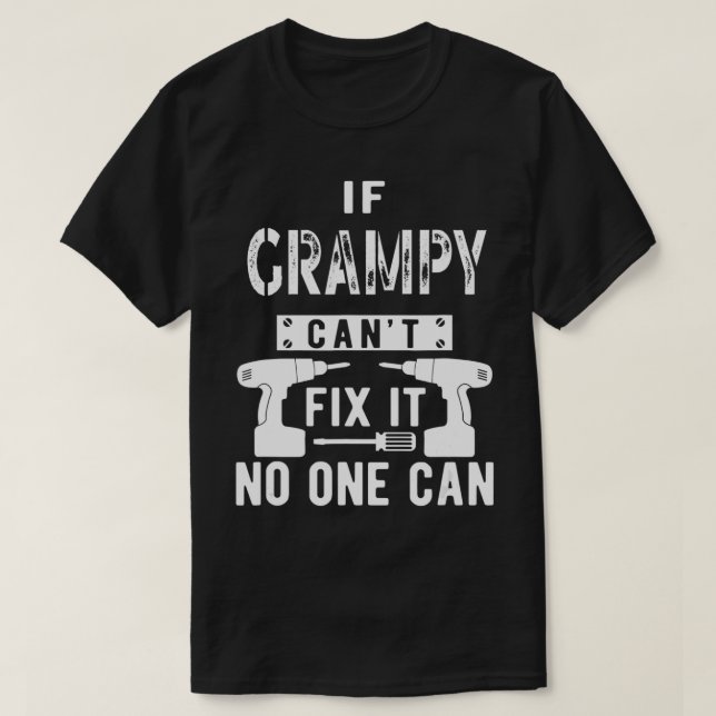 Mens If Grampy Cant Fix It No One Can Grandpa  T-Shirt (Design Front)