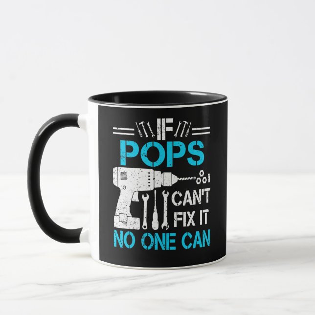 Mens If Pops Can't Fix It No One Can Grandpa Mug (Left)