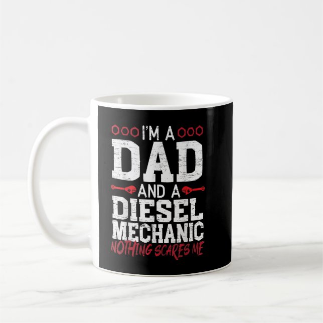 Mens I'm A Dad And A Diesel Mechanic Fathers Day B Coffee Mug (Left)