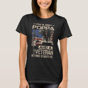 Mens I'm A Dad Poppa And A Veteran Poppa Father's T-Shirt