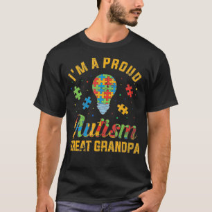 Mens I'm A Proud Autism Great Grandpa Gift Autism  T-Shirt