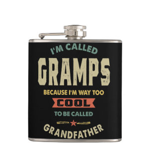 Mens I'm Called Gramps Cool Grandpa Gift Hip Flask