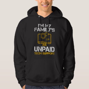 Mens Im My Familys Unpaid Tech Support Funny Compu Hoodie