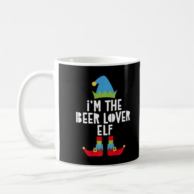 Mens I'm The Beer Lover Elf T-Shirt Matching Chris Coffee Mug (Left)