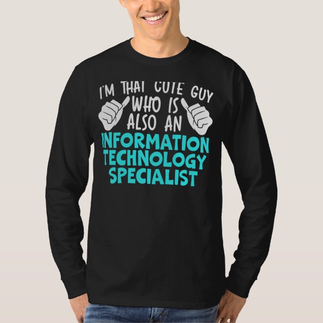 Mens Information Technology Specialist Computer Jo T-Shirt (Front)