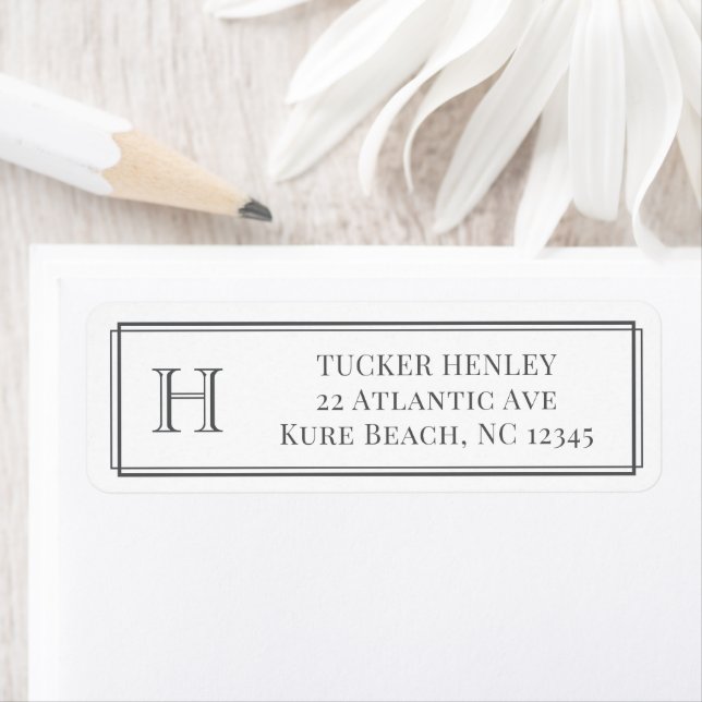 Men's Initial Dark Grey & White Office Stationery (Insitu)