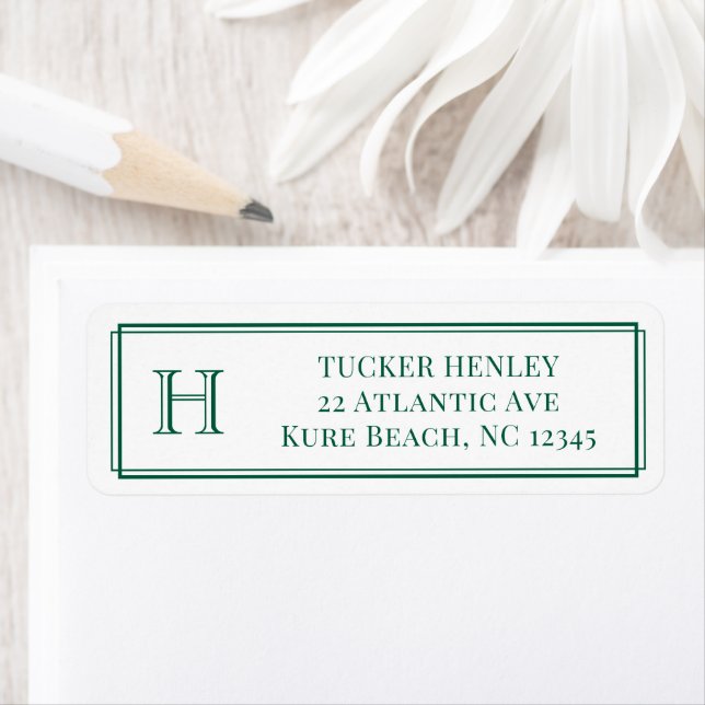 Men's Initial Hunter Green Office Stationery (Insitu)