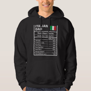 Mens Italian Dad Nutrition Facts Father's Day Nati Hoodie