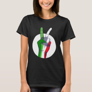 Mens Italian Flag peace sign  Victory Sign Nationa T-Shirt