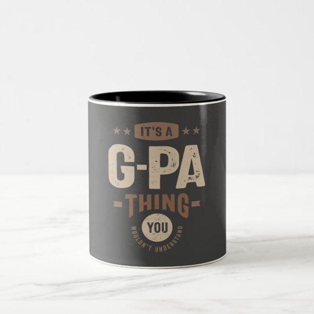 Mens It's a G-Pa Thing Funny Dad Grandpa Two-Tone Coffee Mug (Center)
