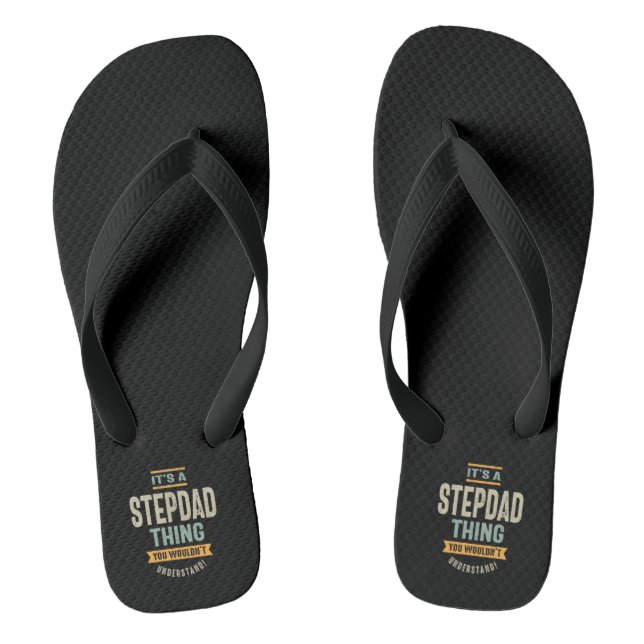 Mens It's a StepDad Thing - Father Grandpa Gift Flip Flops (Footbed)