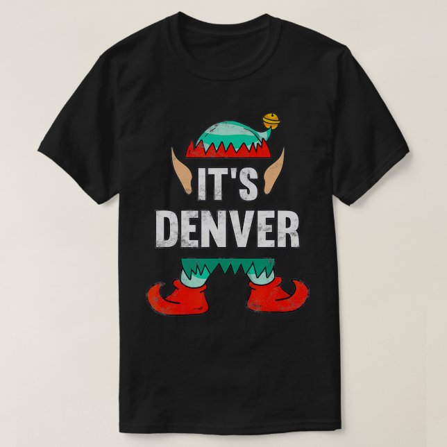 Mens It's Denver Elf Personalized First Name  T-Shirt (Design Front)