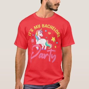 Mens Its My Bachelors Party Unicorn Groom Wedding T-Shirt