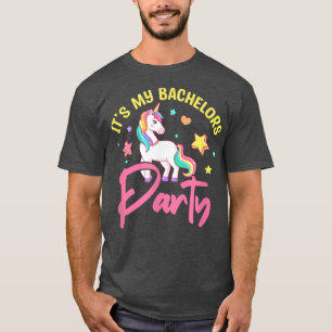 Mens Its My Bachelors Party Unicorn Groom Wedding T-Shirt
