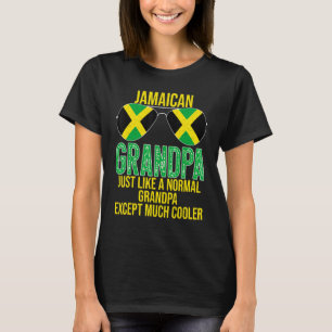 Mens Jamaican Grandpa Jamaica Flag Sunglasses Fath T-Shirt