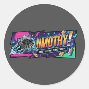 Men's Jimothy Raccoon T-Shirt Classic Round Sticker