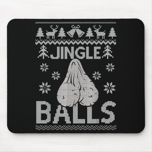 Mens Jingle Adult 18+ Ugly Christmas Sweater  Mouse Pad (Front)